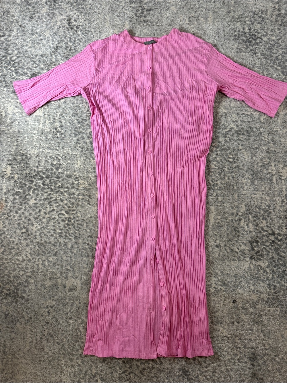 Pink Button Down Maxi Dress